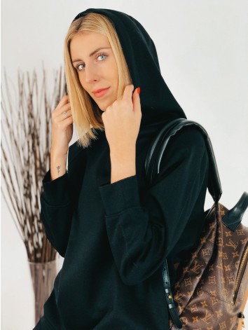 Dámska čierna oversize mikina s kapucňou