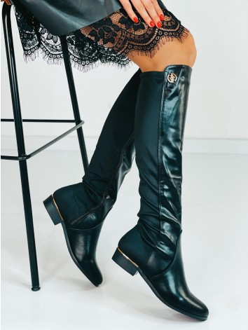 Dámske vysoké čierne čižmy pod kolená
