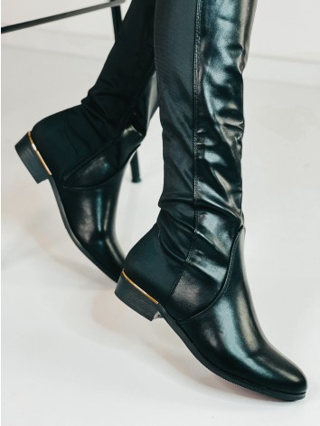 Dámske vysoké čierne čižmy pod kolená