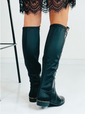 Dámske vysoké čierne čižmy pod kolená