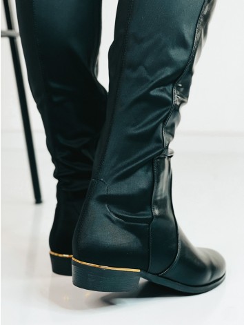 Dámske vysoké čierne čižmy pod kolená