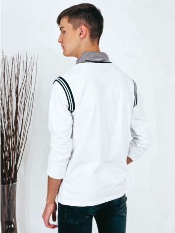 Pánske biele tričko so všitým golierom