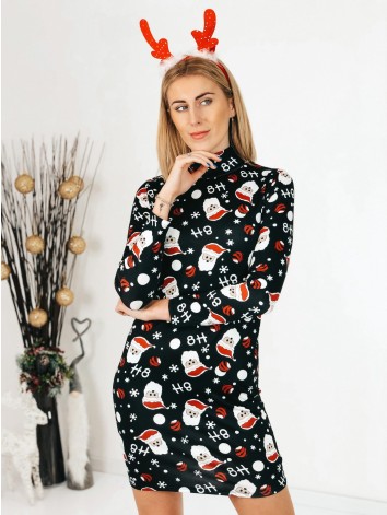 Dámske čierne vianočné šaty Hoho