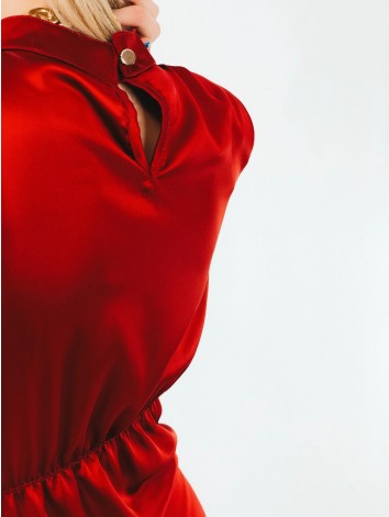 Dámske vianočné saténové elegantné šaty