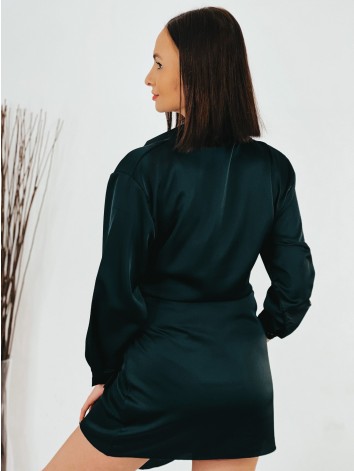 Dámske krátke čierne satenové šaty na viazanie