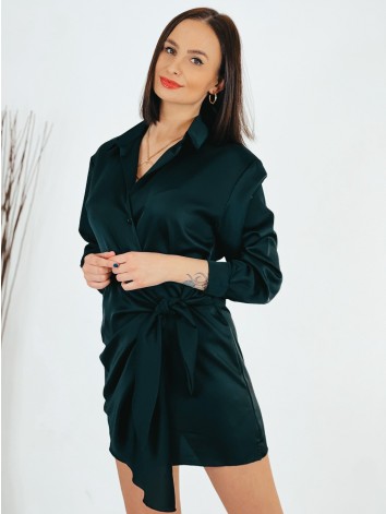 Dámske krátke čierne satenové šaty na viazanie