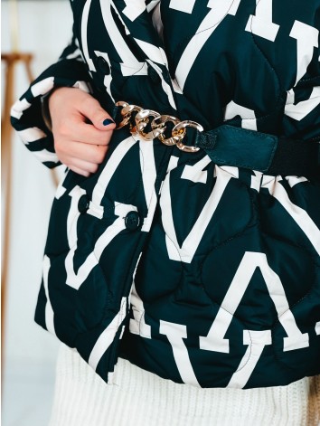 Dámska čierna vetrovka s opaskom VINNY