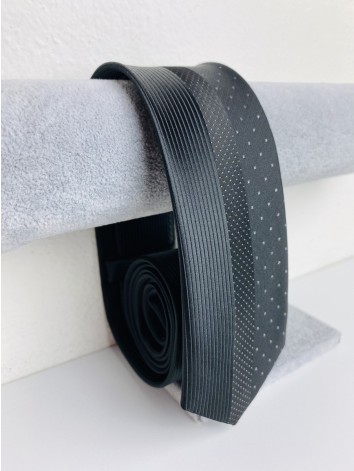 Pánska čierna úzka kravata