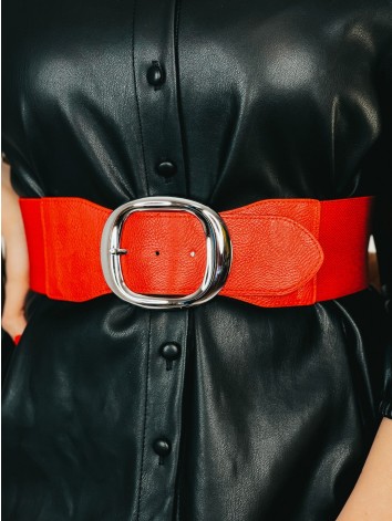 Dámsky červený hrubý opasok Ariel