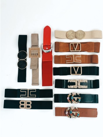 Dámsky červený hrubý opasok Ariel