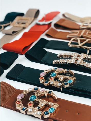 Dámsky červený hrubý opasok Ariel