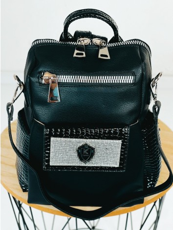 Dámsky čierny vak s predným vreckom K