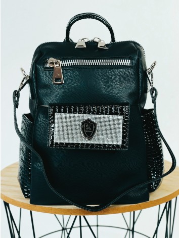 Dámsky čierny vak s predným vreckom K