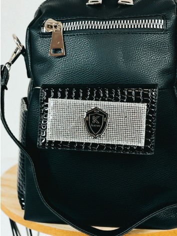 Dámsky čierny vak s predným vreckom K