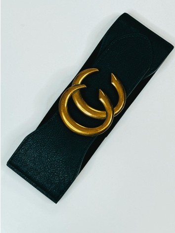 Dámsky čierny hrubý opasok Guella