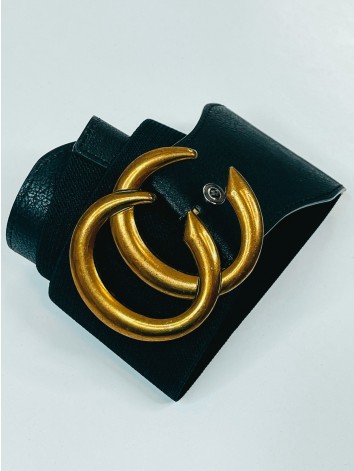 Dámsky čierny hrubý opasok Guella