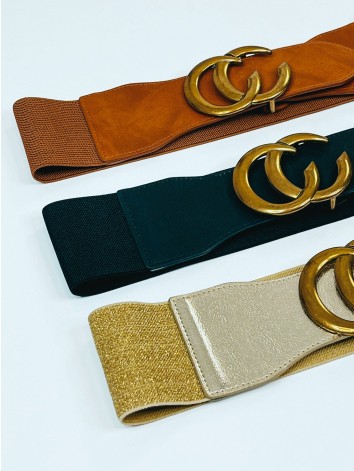 Dámsky čierny hrubý opasok Guella