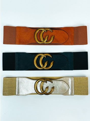 Dámsky čierny hrubý opasok Guella