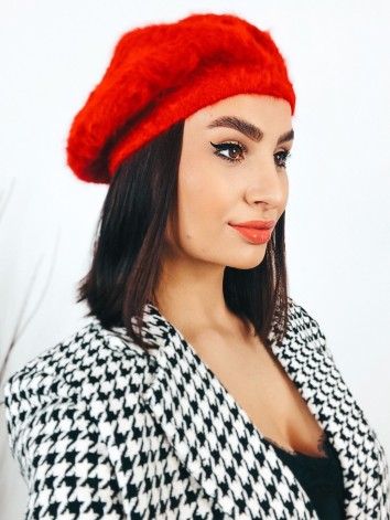 Dámska červená elegantná baretka