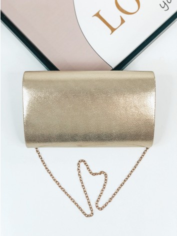 Dámska zlatá spoločenská kabelka so zlatou retiazkou Ali