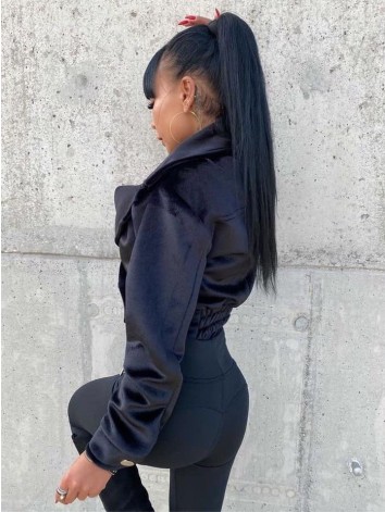 Dámske elastické čierne legíny s push up efektom