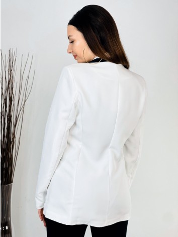 Dámske biele sako s dvojradovým zapínaním