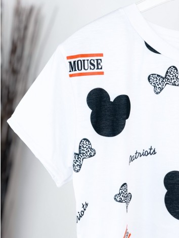 Dámske biele tričko s potlačou Mickey