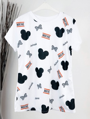 Dámske biele tričko s potlačou Mickey