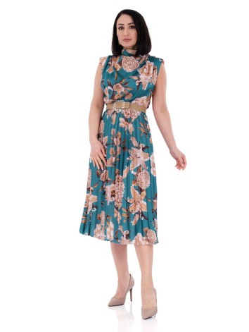 Dámske exkluzívne kvetované šaty s opaskom