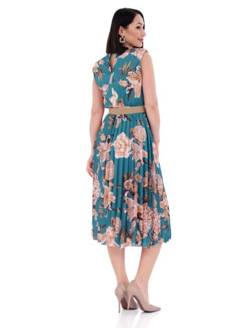 Dámske exkluzívne kvetované šaty s opaskom