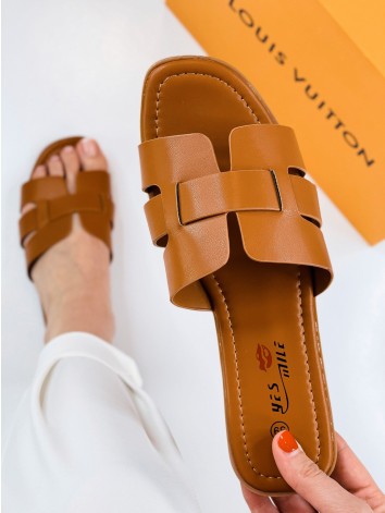 Dámske šľapky Hermesa - camel