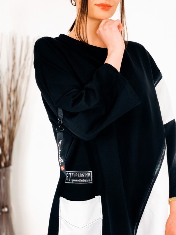 Oversize dámske trendy teplákové šaty so zipsom - biele