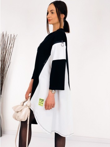 Oversize dámske trendy teplákové šaty so zipsom - biele