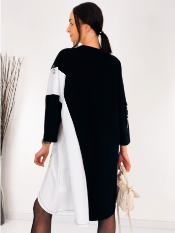 Oversize dámske trendy teplákové šaty so zipsom - biele