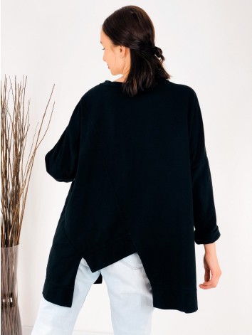 Čierna dámska oversize mikina so zipsom