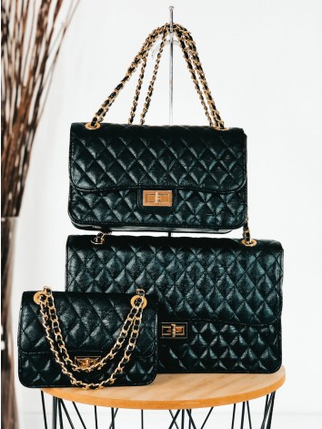 Čierna veľká dámska kabelka s reťazou Afroa