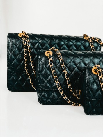 Čierna veľká dámska kabelka s reťazou Afroa