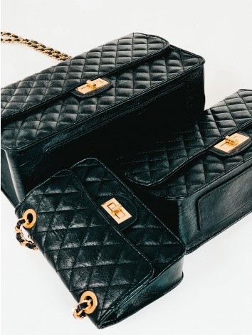 Čierna veľká dámska kabelka s reťazou Afroa