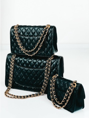 Čierna veľká dámska kabelka s reťazou Afroa