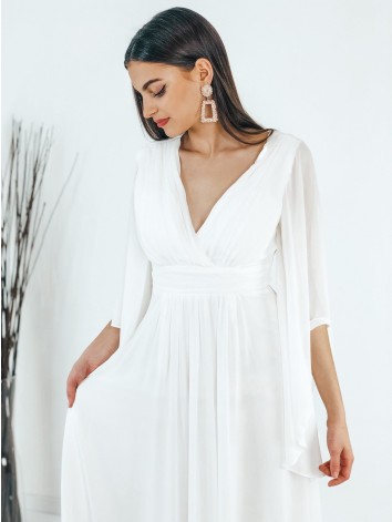 Dámske dlhé biele spoločenské šaty Grece pre moletky