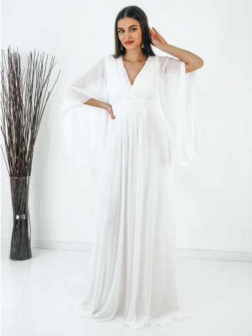 Dámske dlhé biele spoločenské šaty Grece pre moletky