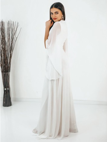 Dámske dlhé biele spoločenské šaty Grece pre moletky