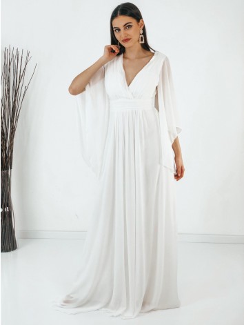 Dámske dlhé biele spoločenské šaty Grece pre moletky
