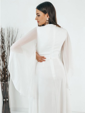 Dámske dlhé biele spoločenské šaty Grece pre moletky