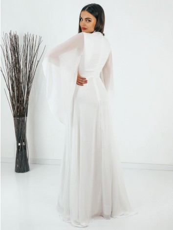 Dámske dlhé biele spoločenské šaty Grece pre moletky