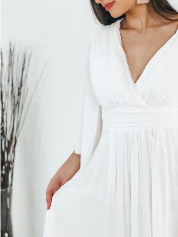 Dámske dlhé biele spoločenské šaty Grece pre moletky