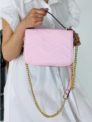 Dámska elegantná kabelka so zlatou reťazou Gucce - ružová