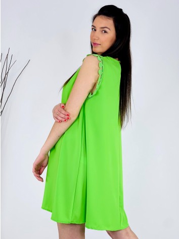 Dámske zelené spoločenské šaty s ozdobnými rukávmi