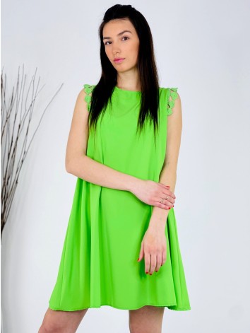 Dámske zelené spoločenské šaty s ozdobnými rukávmi