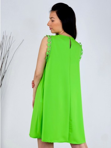 Dámske zelené spoločenské šaty s ozdobnými rukávmi